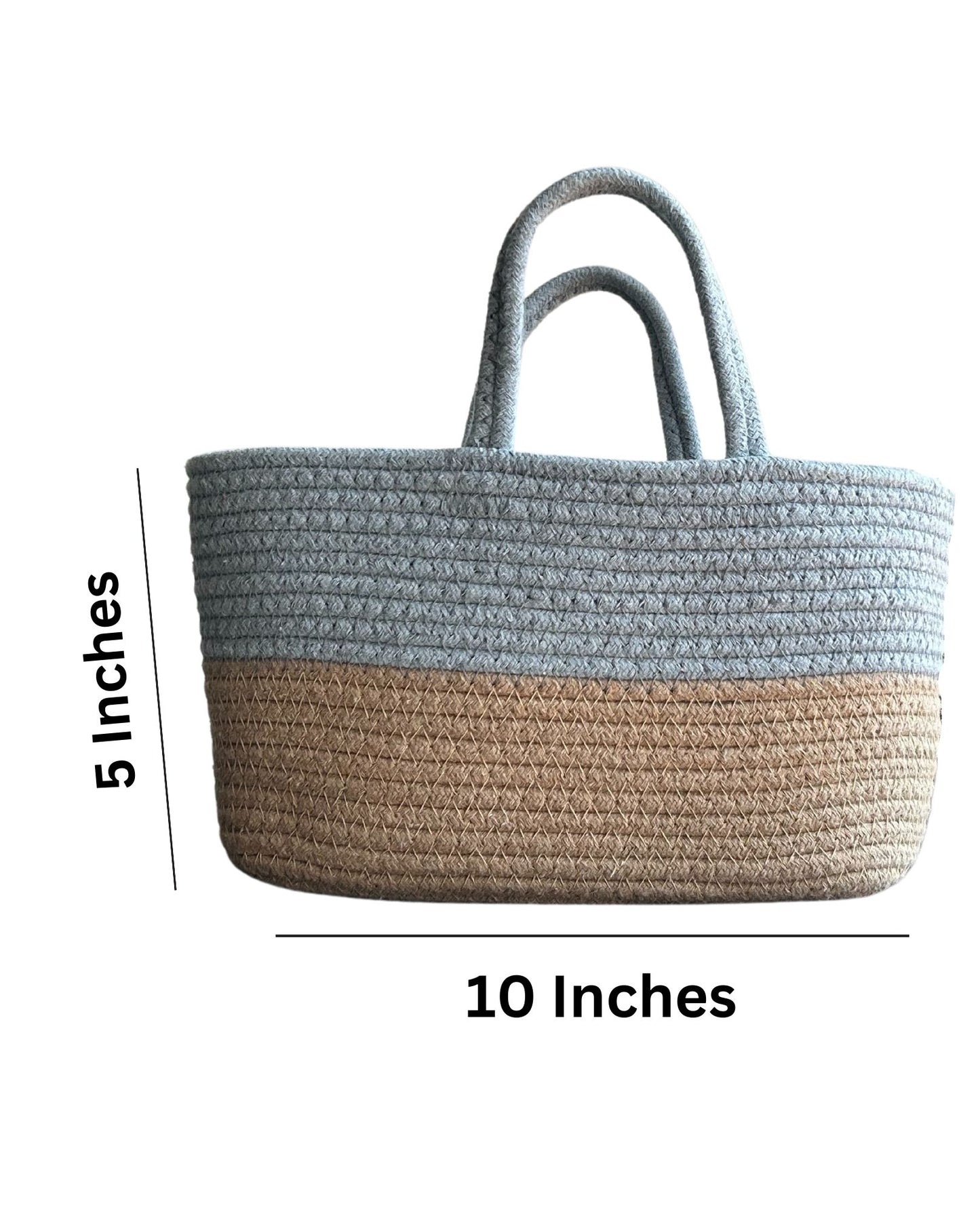 Set of 2 Duotone Baskets- Bottle Green And Grey - jasmeyhomes