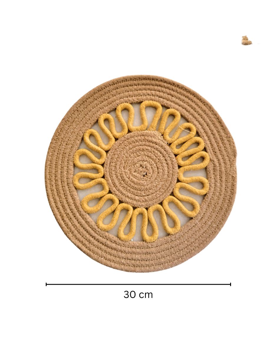 Set of 2 Whirlwind Table Placemat -Yellow - jasmeyhomes
