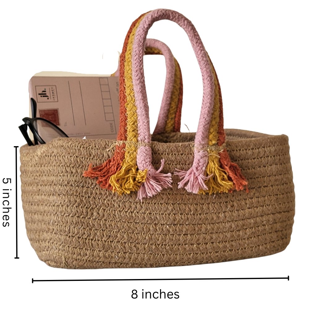 Boho Storage Basket - Beige - jasmeyhomes