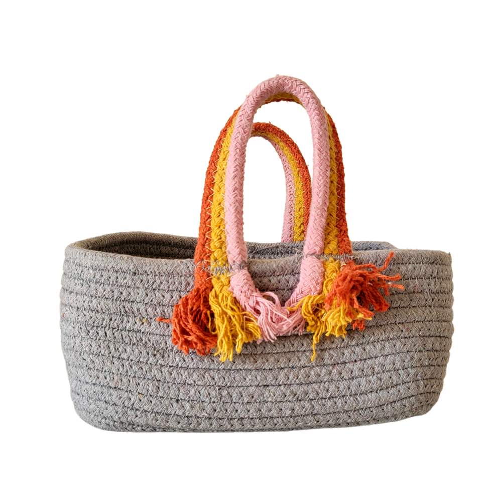 Boho Storage Basket - Grey - jasmeyhomes