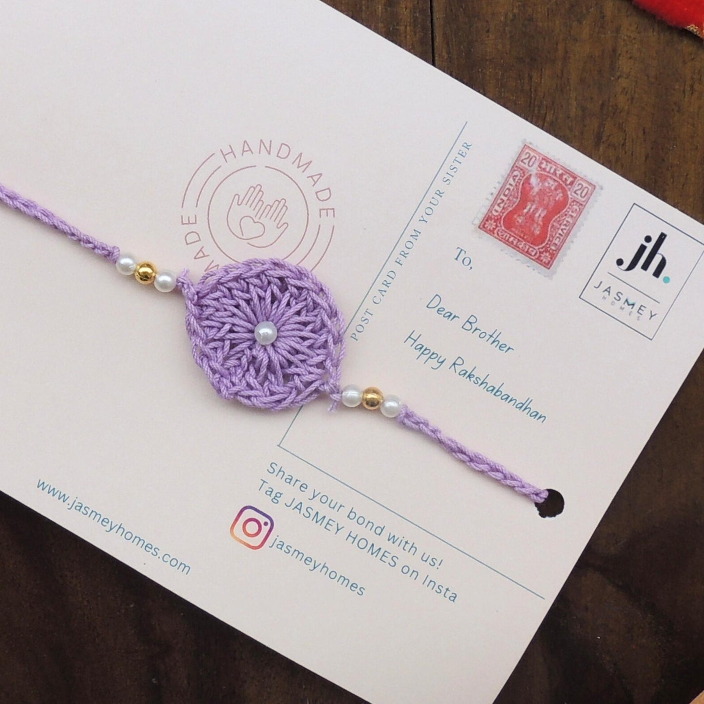 Set of 4 ASHOKA Rakhi for Brother with Postcard - jasmeyhomes