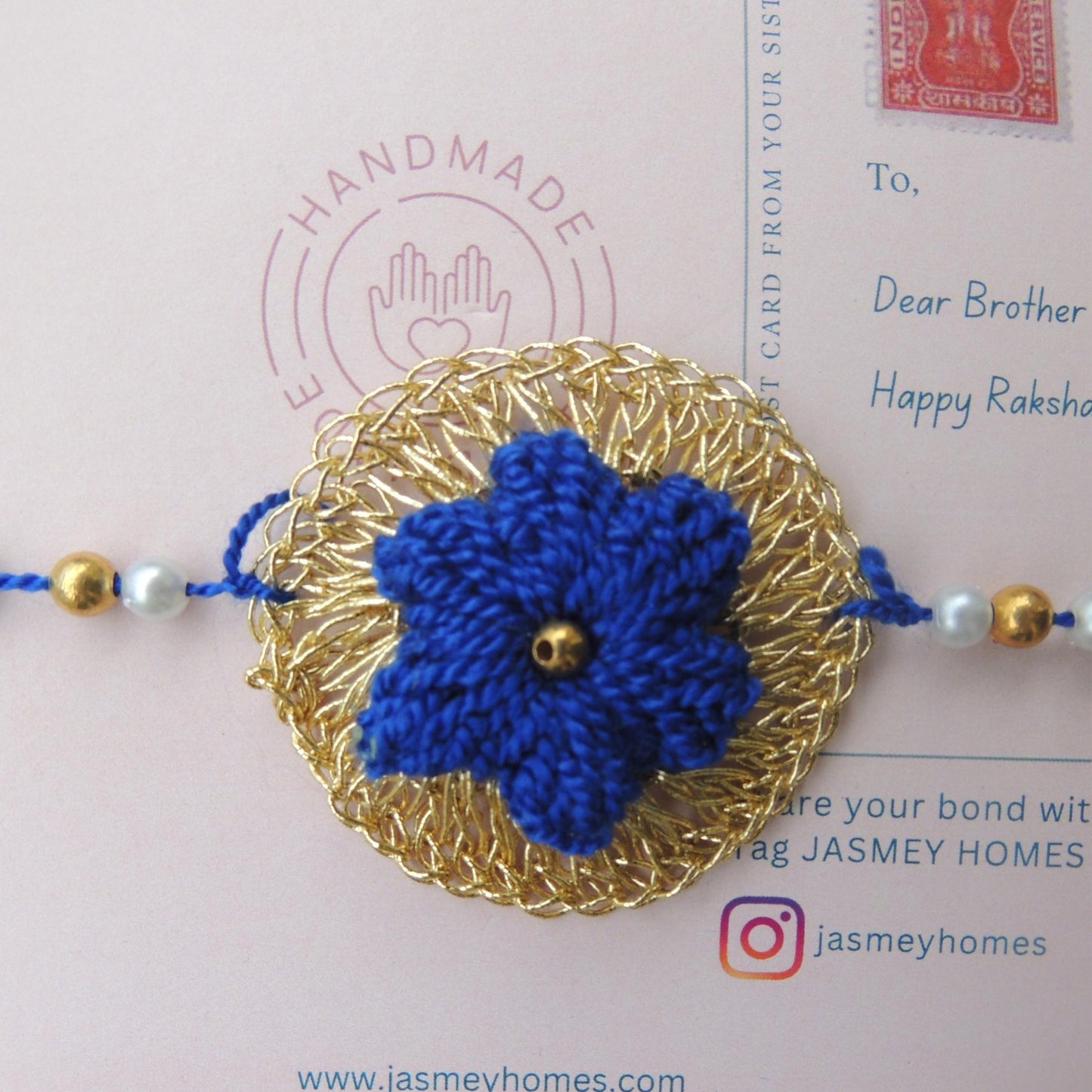 Set of 2 CHAKRA Rakhi for Brother with Post Card - jasmeyhomes