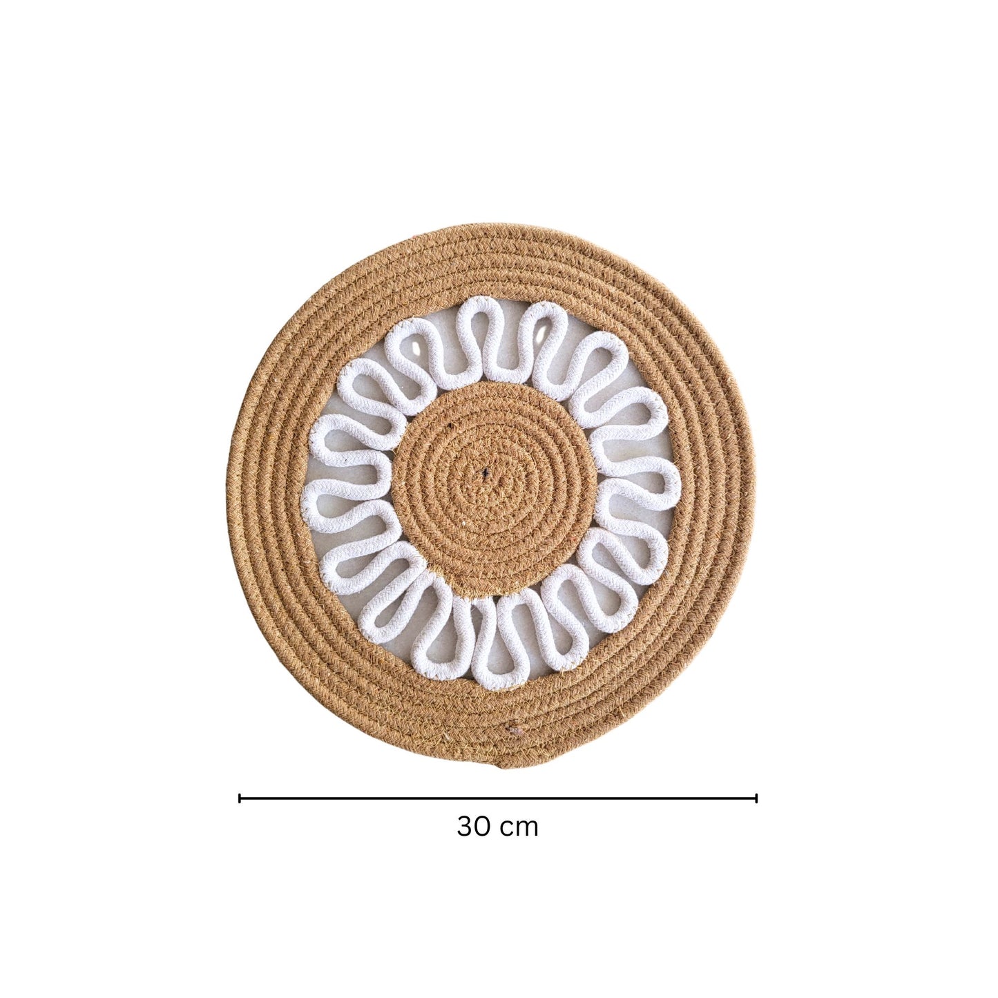 Set of 2 Whirlwind Table Placemat - White - jasmeyhomes