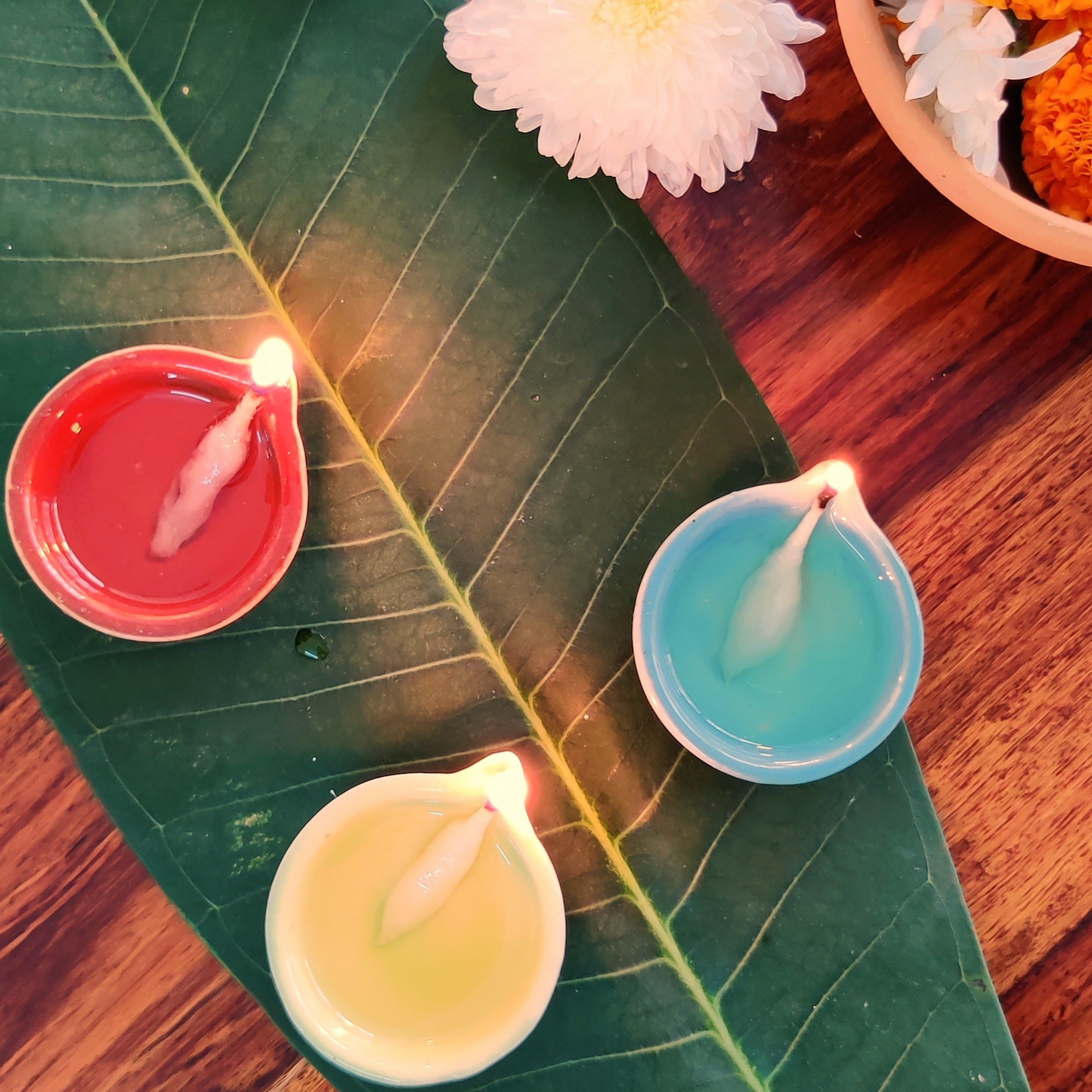Ceramic Colorful Diyas - jasmeyhomes