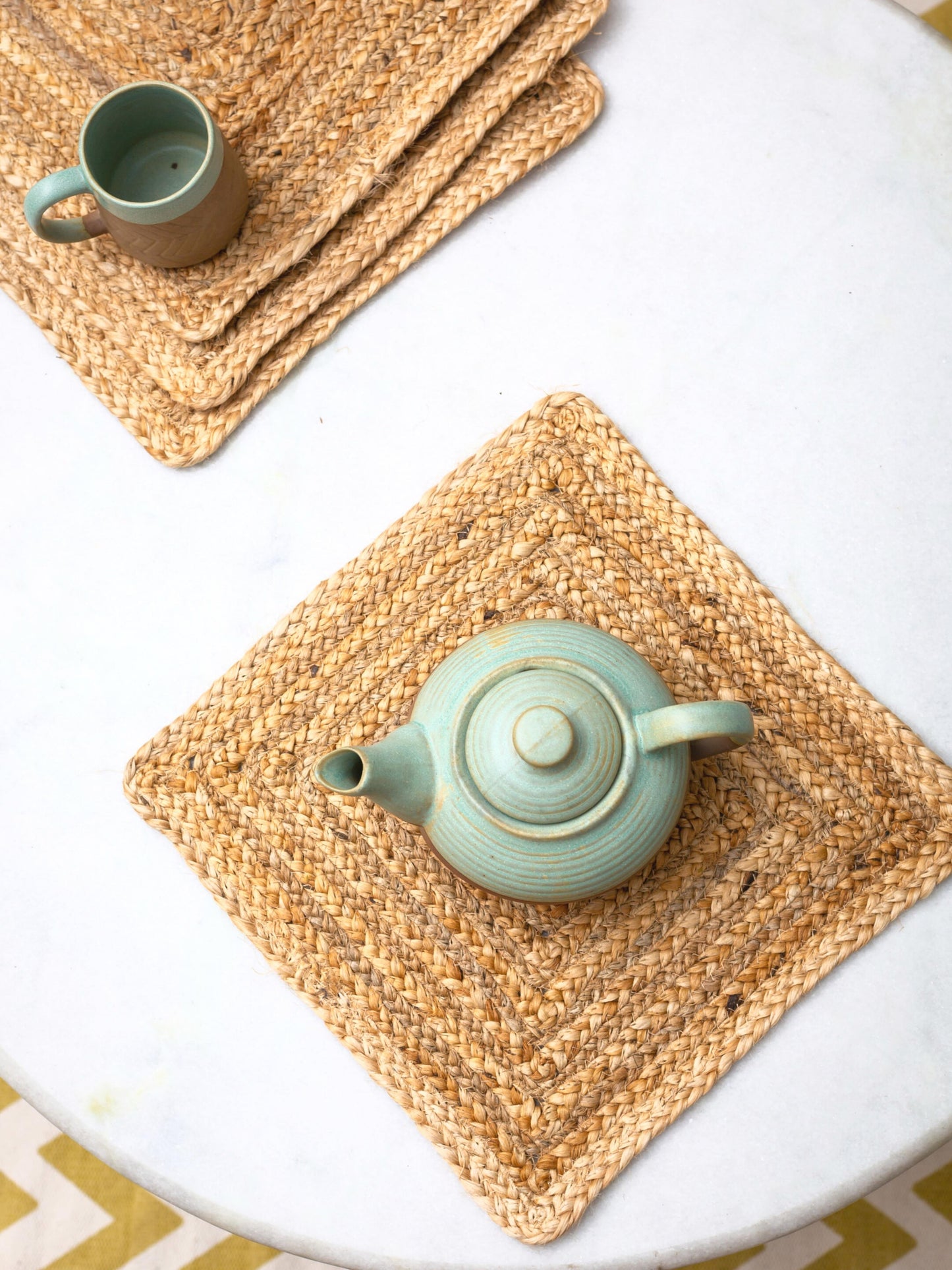 Upper Crust Square Jute Mats - Natural - jasmeyhomes