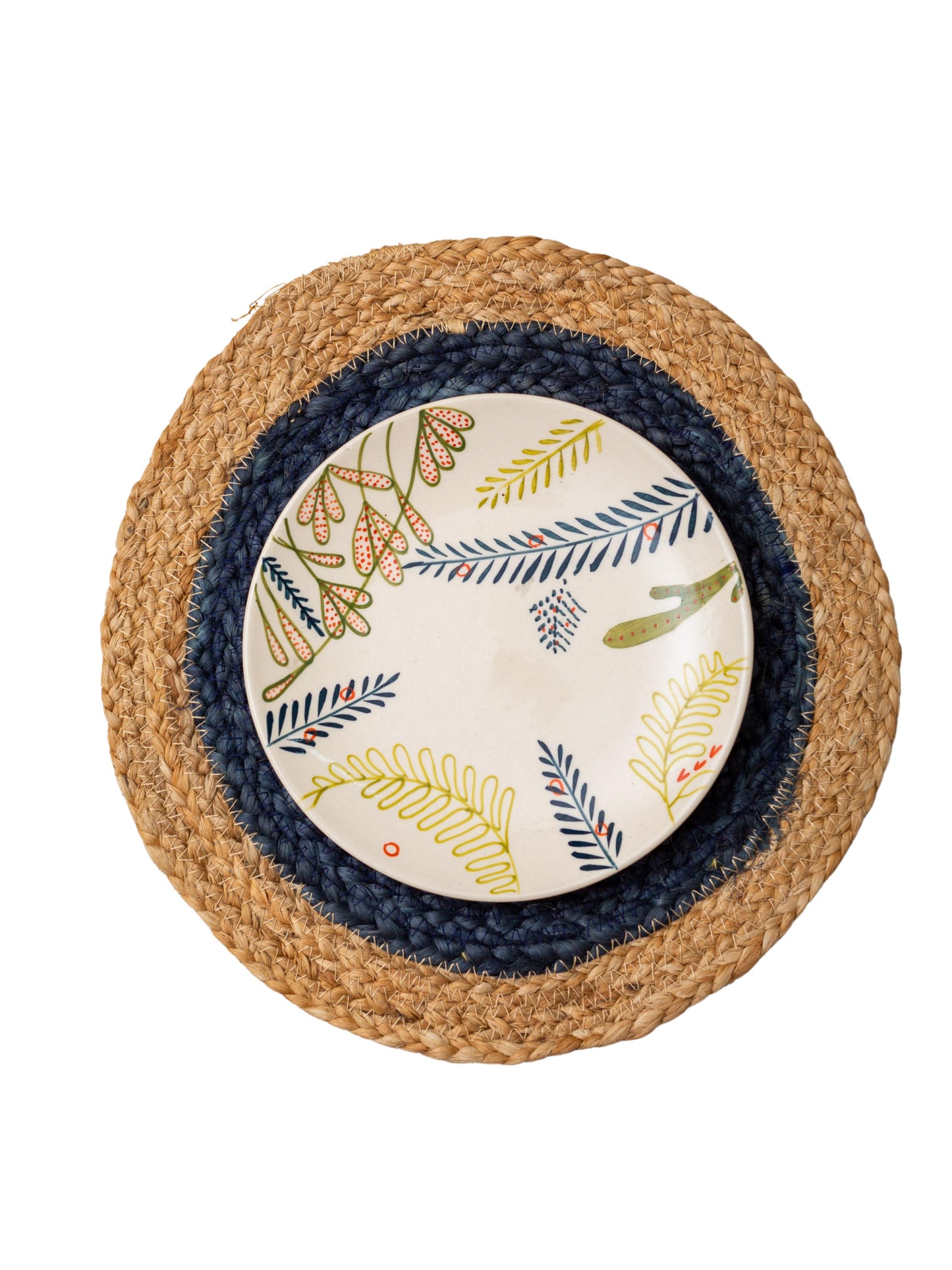 Monochrome Jute Placemats - Blue - jasmeyhomes