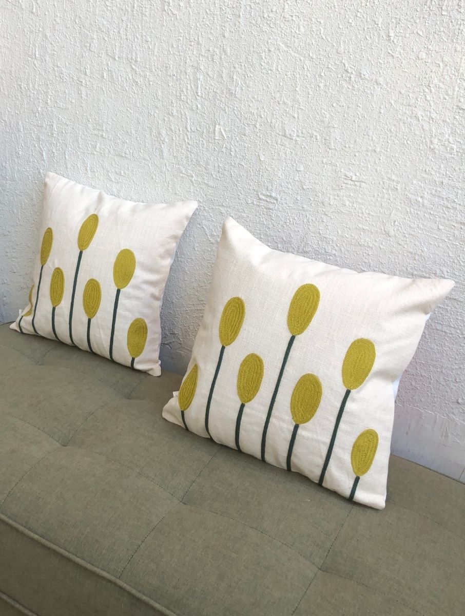 Tulip Embroidered Cushion Cover - jasmeyhomes