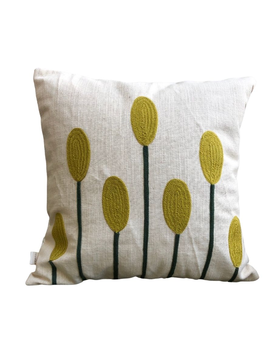Tulip Embroidered Cushion Cover - jasmeyhomes