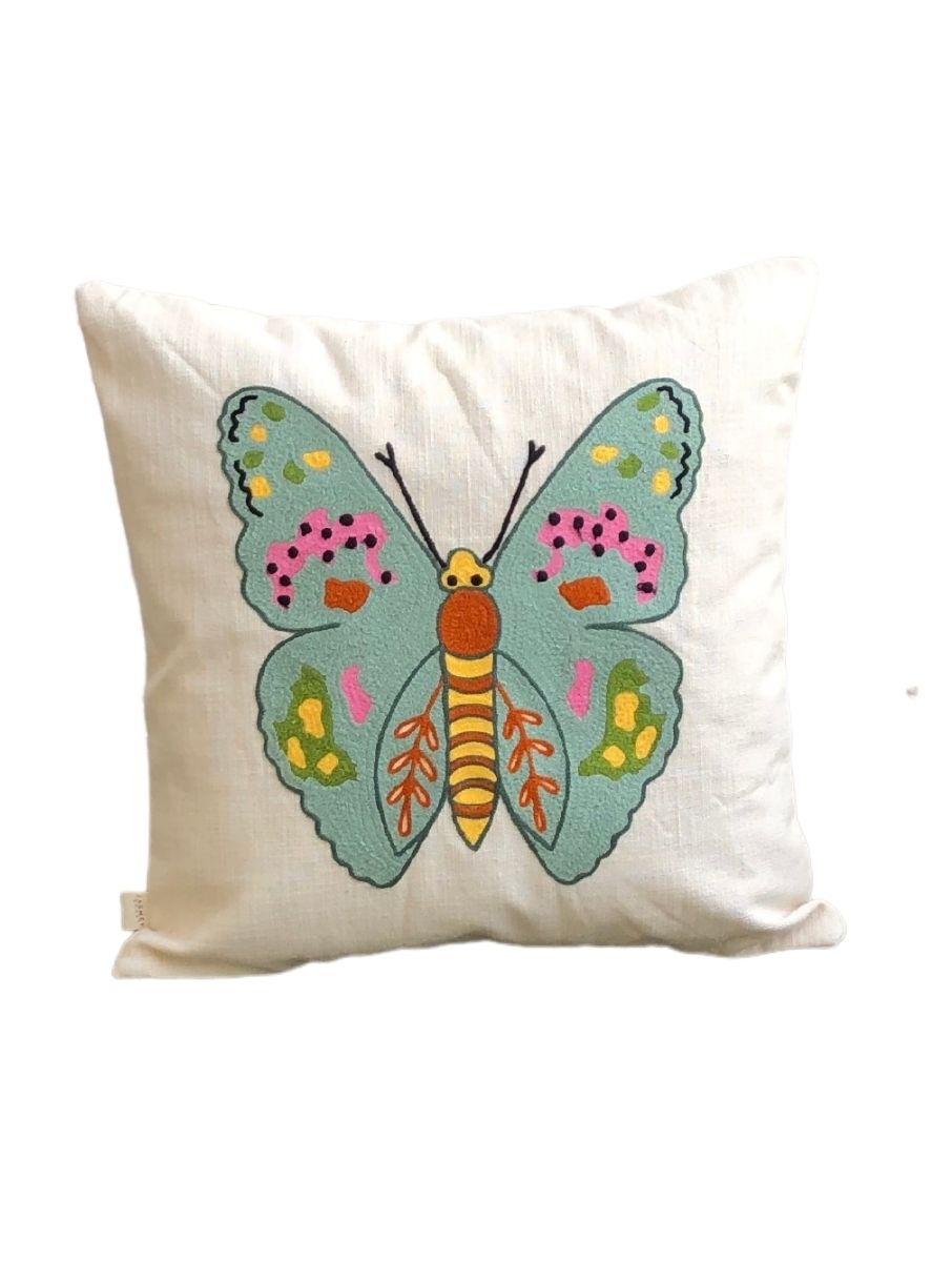 Embroidered Cushion Cover - Butterfly - jasmeyhomes