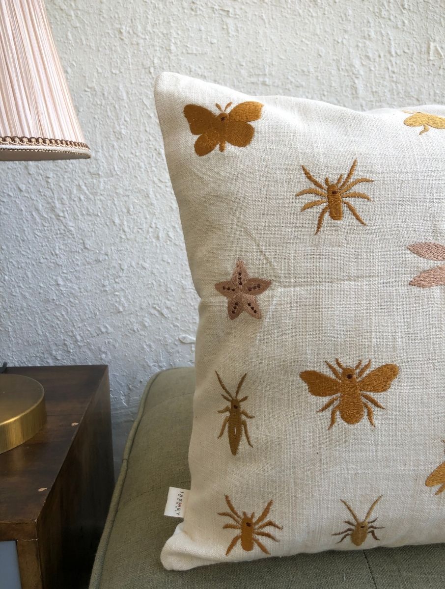 Embroidered Cushion Cover - Fireflies - jasmeyhomes