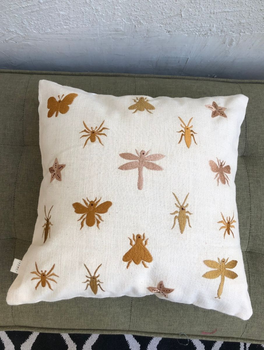 Embroidered Cushion Cover - Fireflies - jasmeyhomes