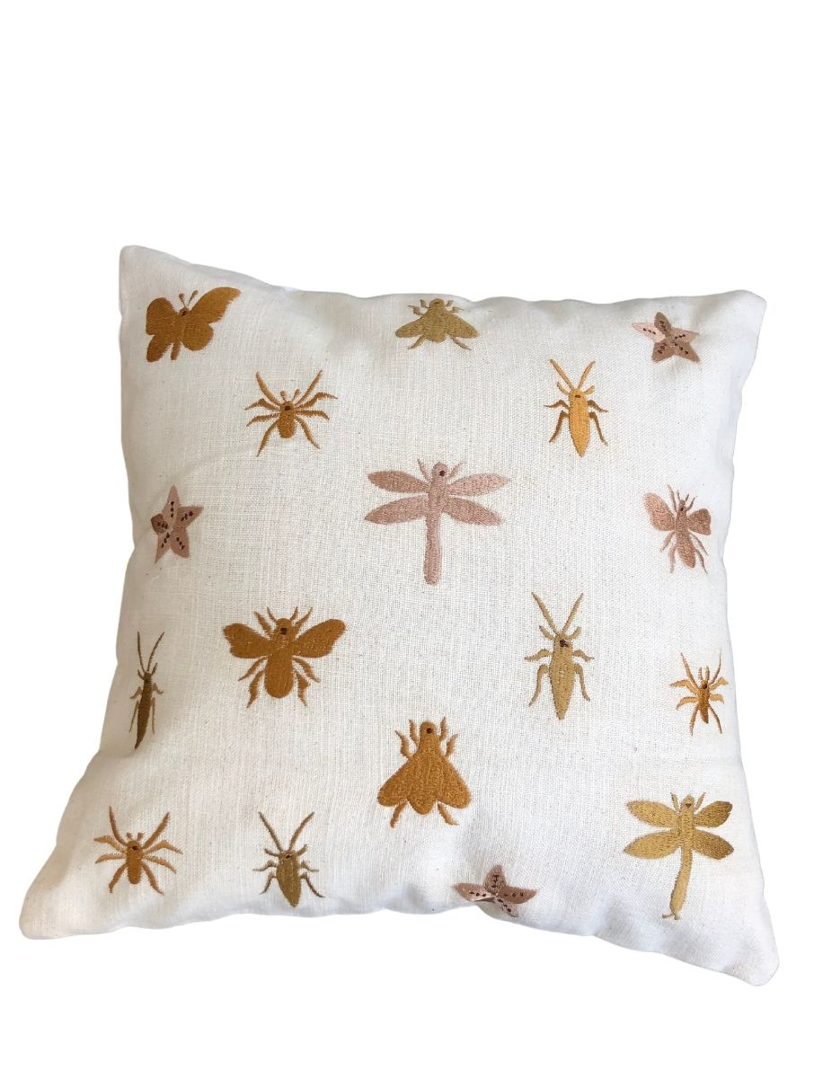 Embroidered Cushion Cover - Fireflies - jasmeyhomes