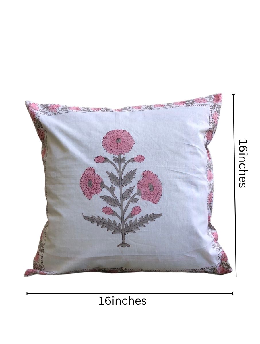 Blocked Cushion Cover - Floral - jasmeyhomes