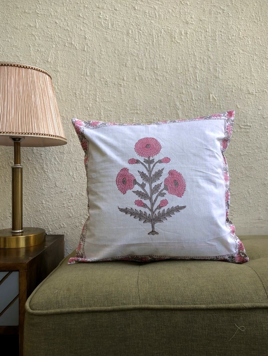 Blocked Cushion Cover - Floral - jasmeyhomes