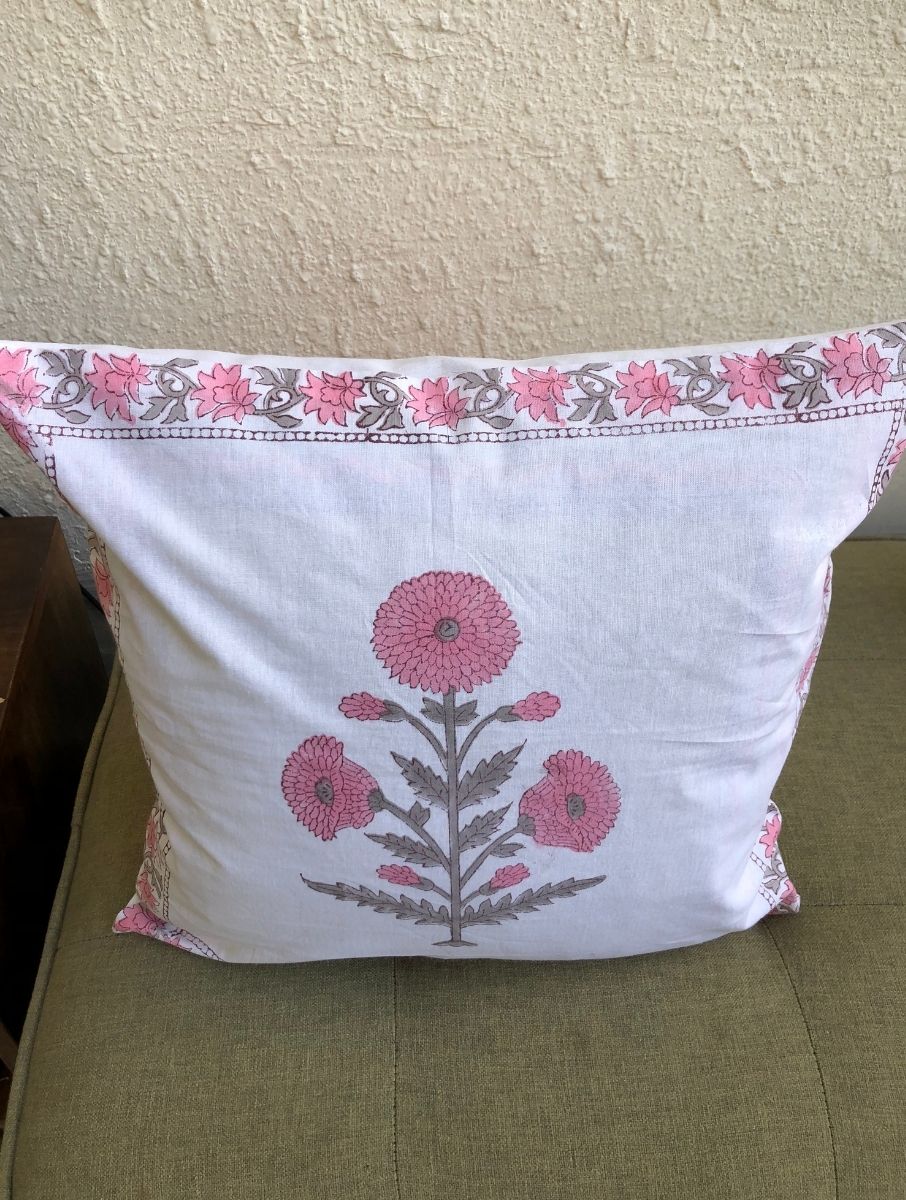 Blocked Cushion Cover - Floral - jasmeyhomes