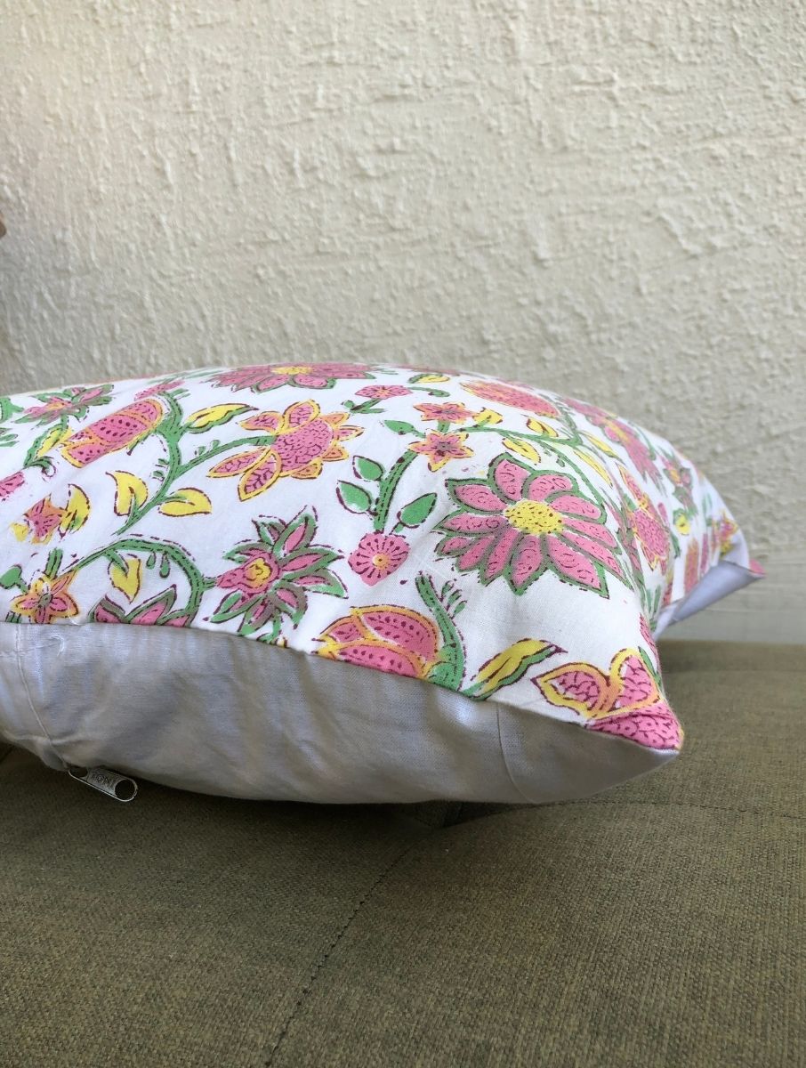 Blocked Cushion Cover - Madhuban - jasmeyhomes