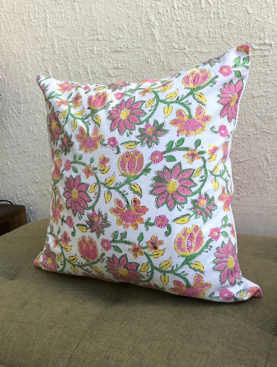 Blocked Cushion Cover - Madhuban - jasmeyhomes