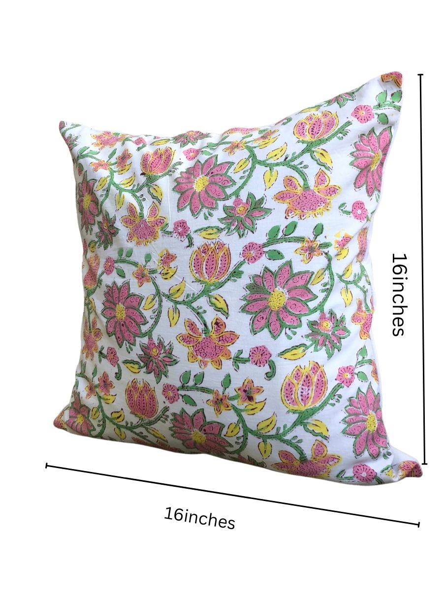 Blocked Cushion Cover - Madhuban - jasmeyhomes