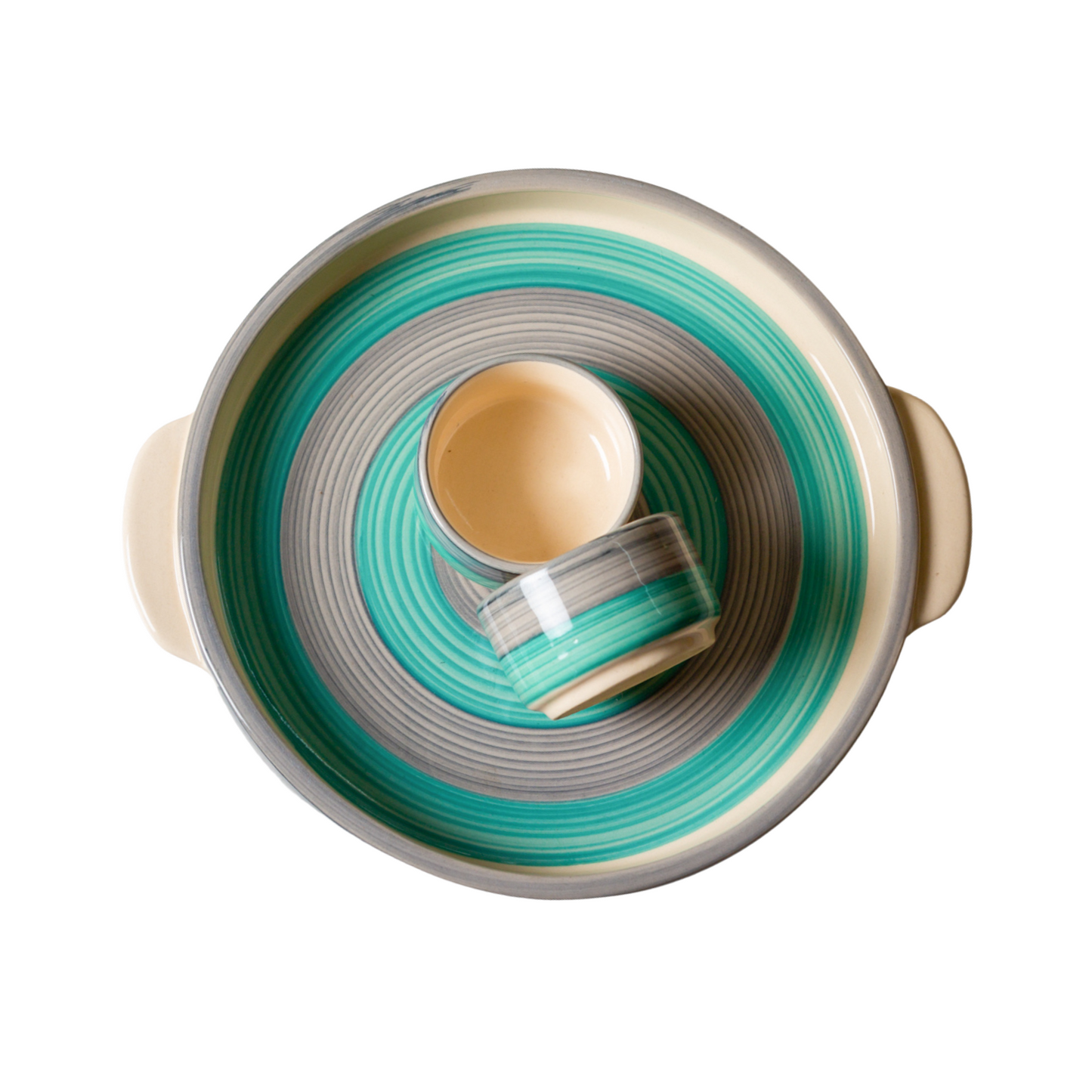 OCEAN ART Platter & 2 Dip Bowls - jasmeyhomes