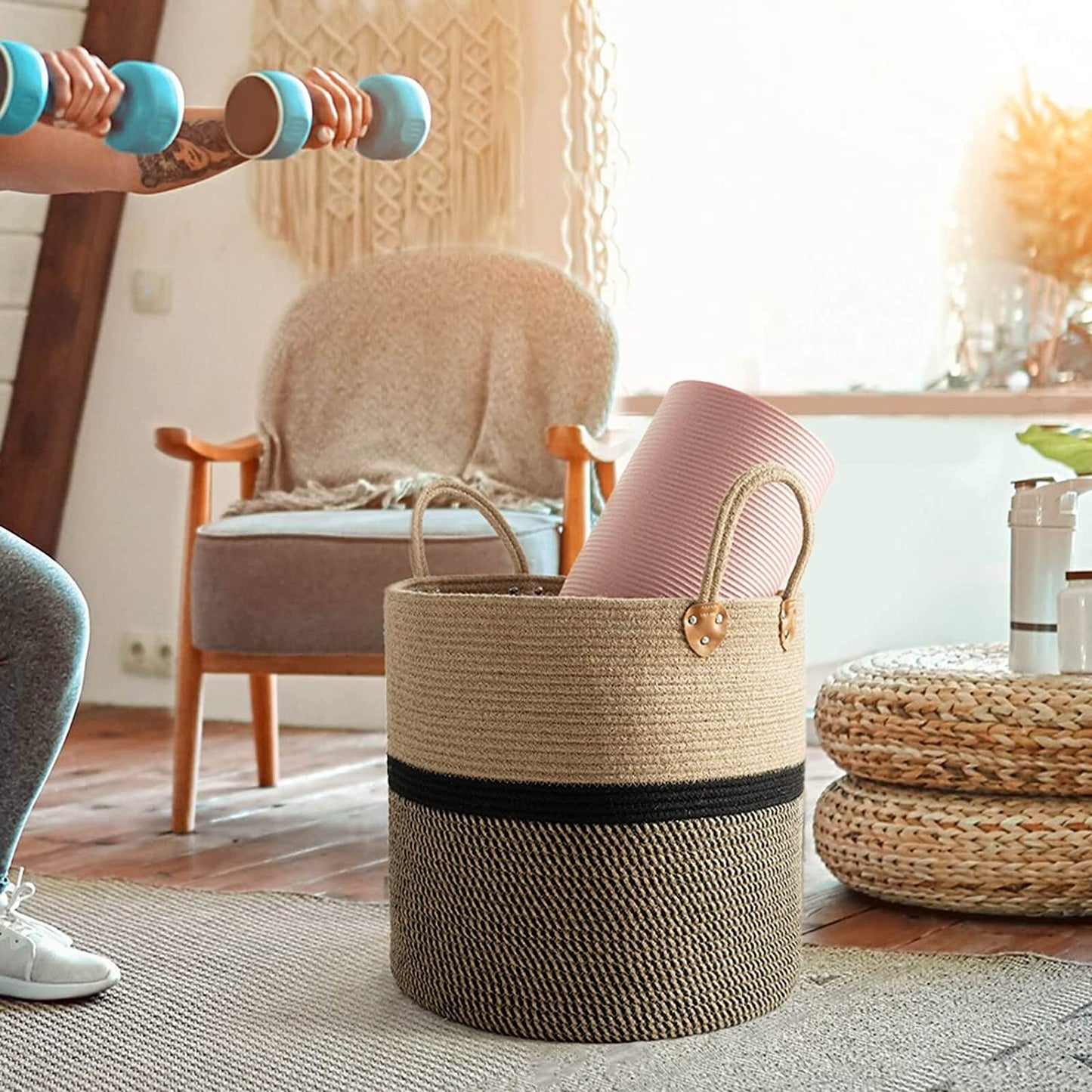 Colossal Laundry Basket - 16 Inches | Black - jasmeyhomes