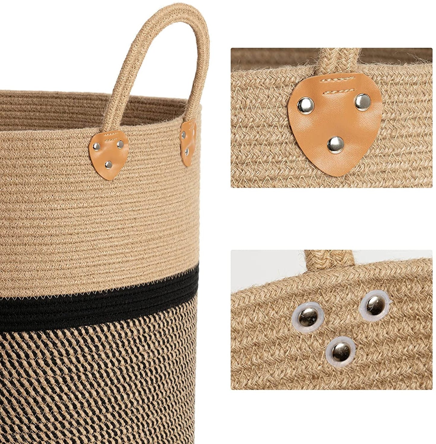 Colossal Laundry Basket - 16 Inches | Black - jasmeyhomes