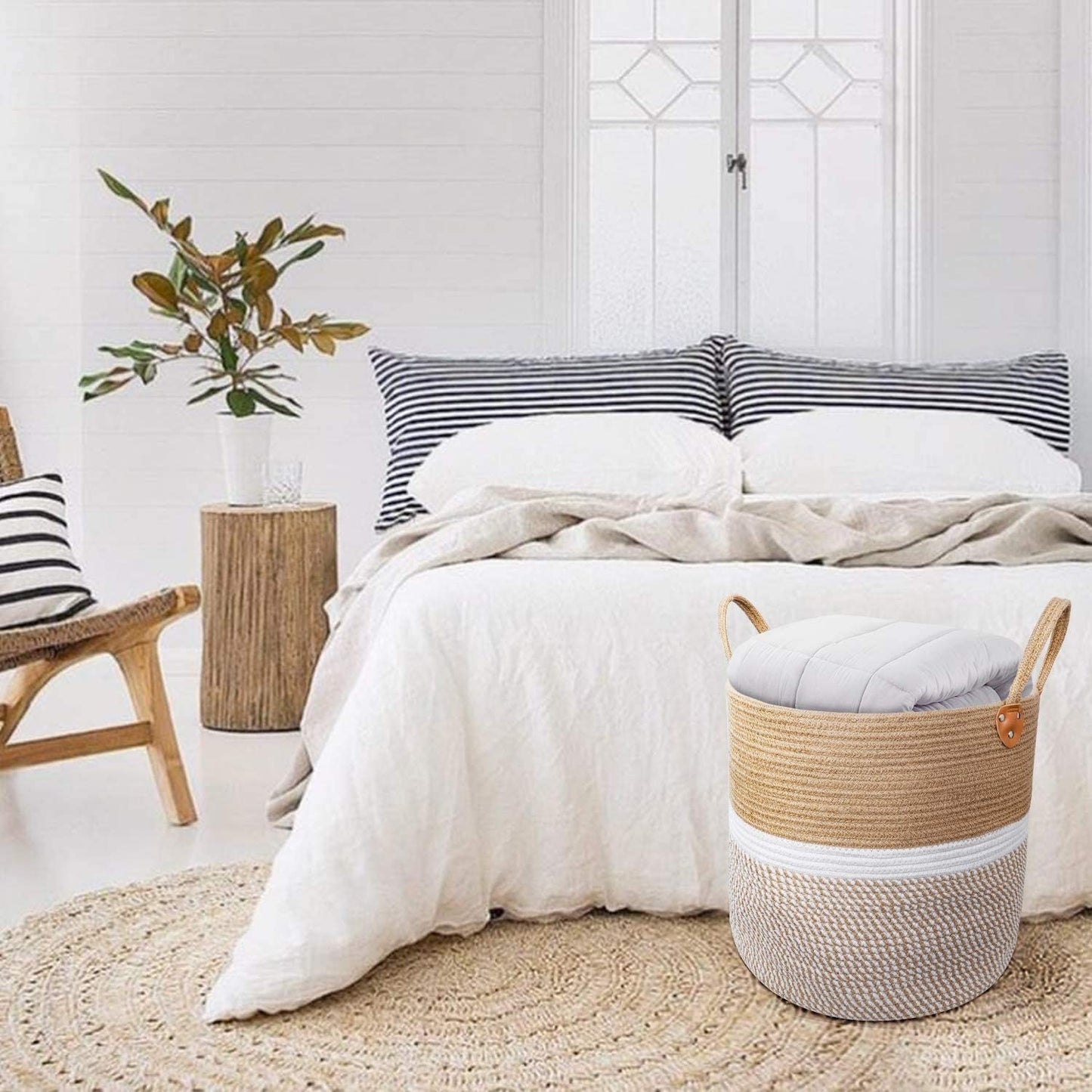 Colossal Laundry Basket - 16 Inches | White - jasmeyhomes