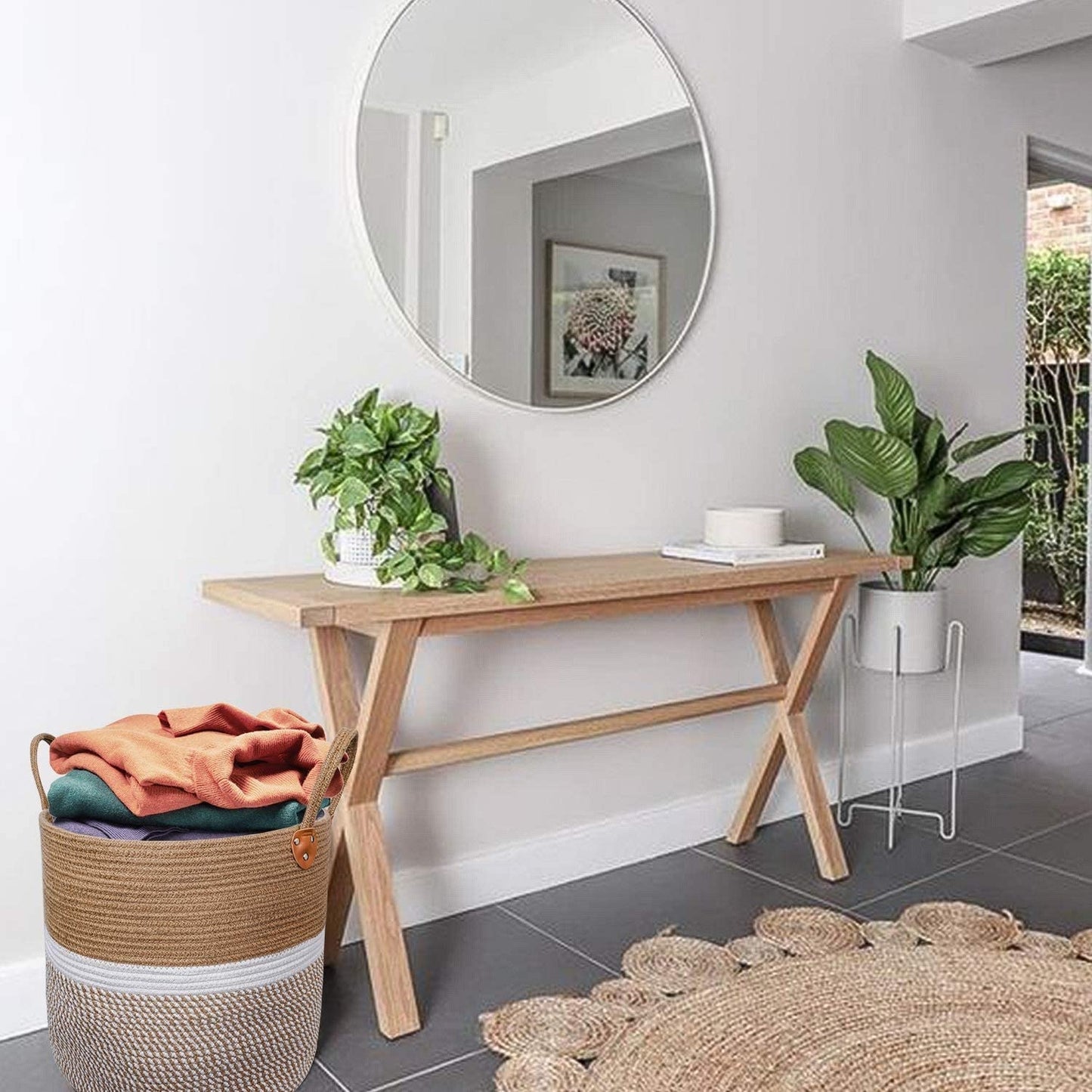 Colossal Laundry Basket - 16 Inches | White - jasmeyhomes