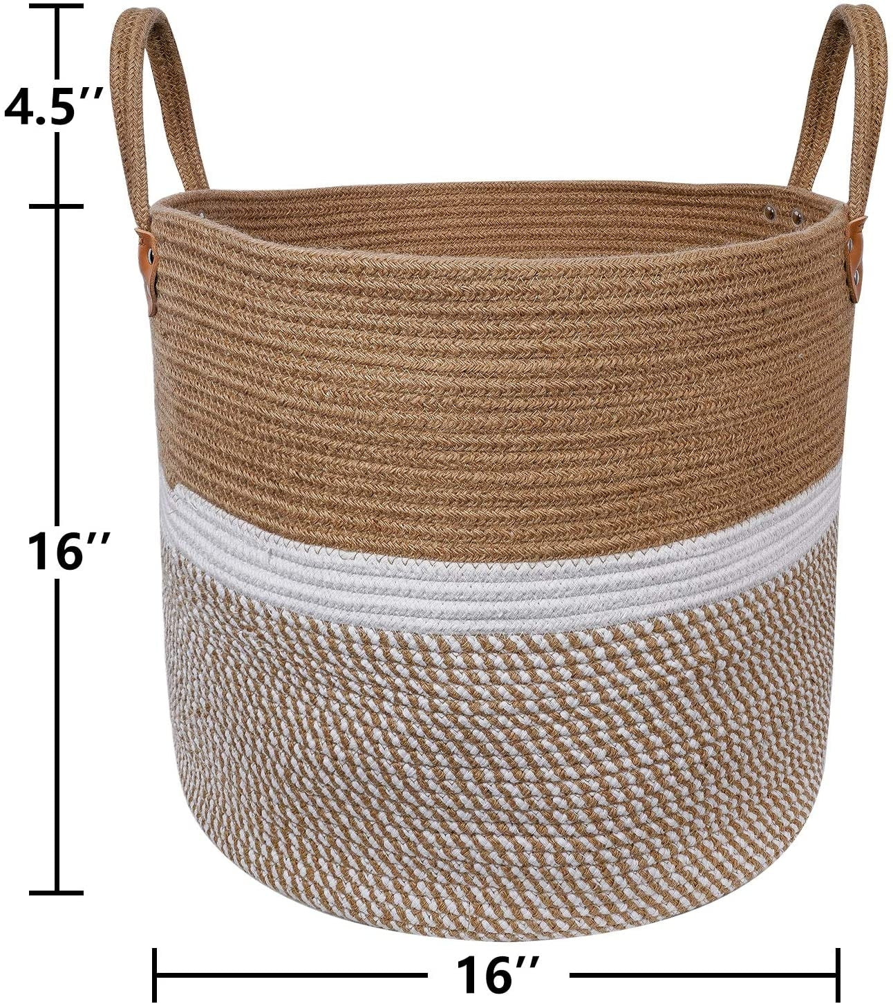 Colossal Laundry Basket - 16 Inches | White - jasmeyhomes