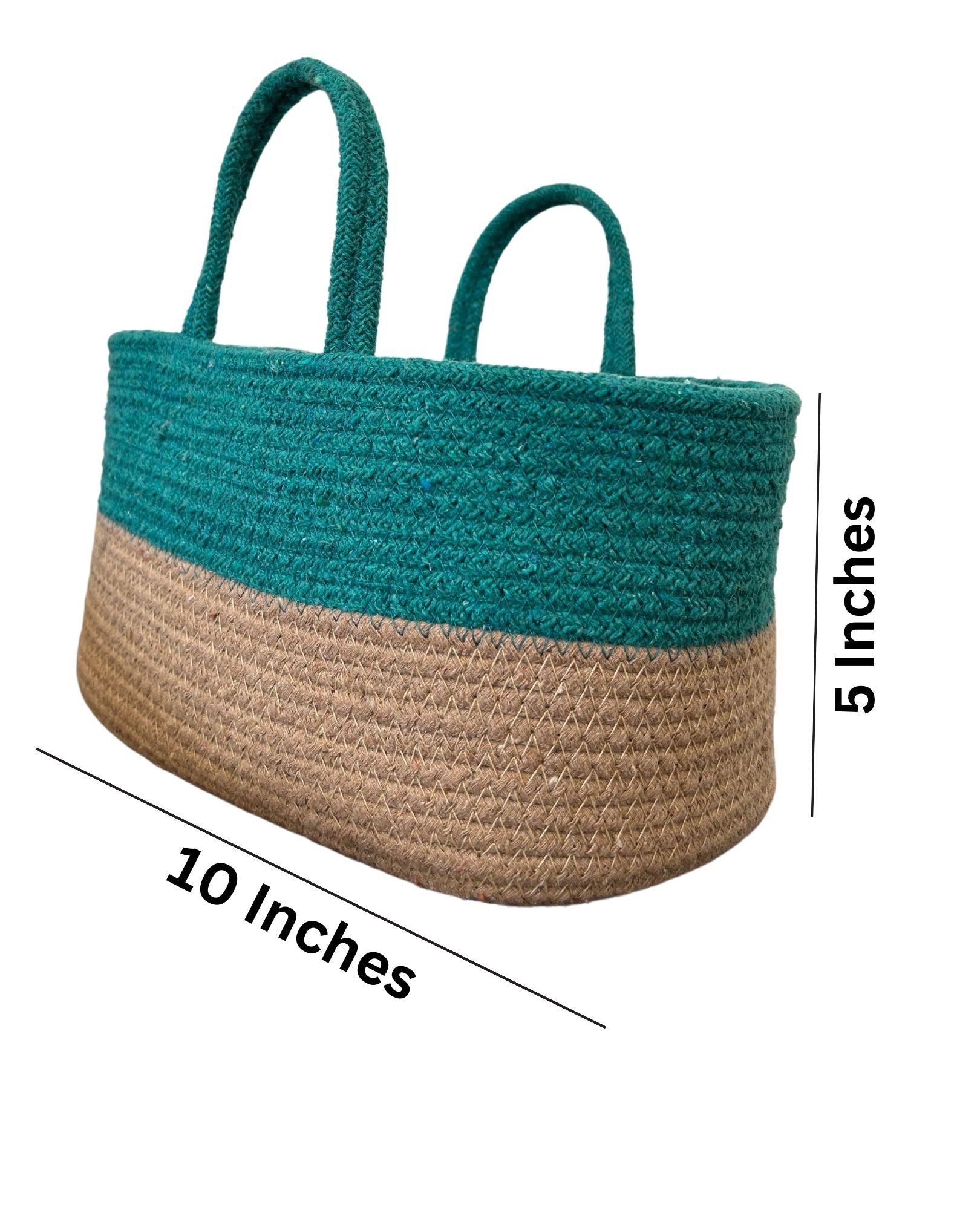 Set of 2 Duotone Baskets- Bottle Green And Grey - jasmeyhomes