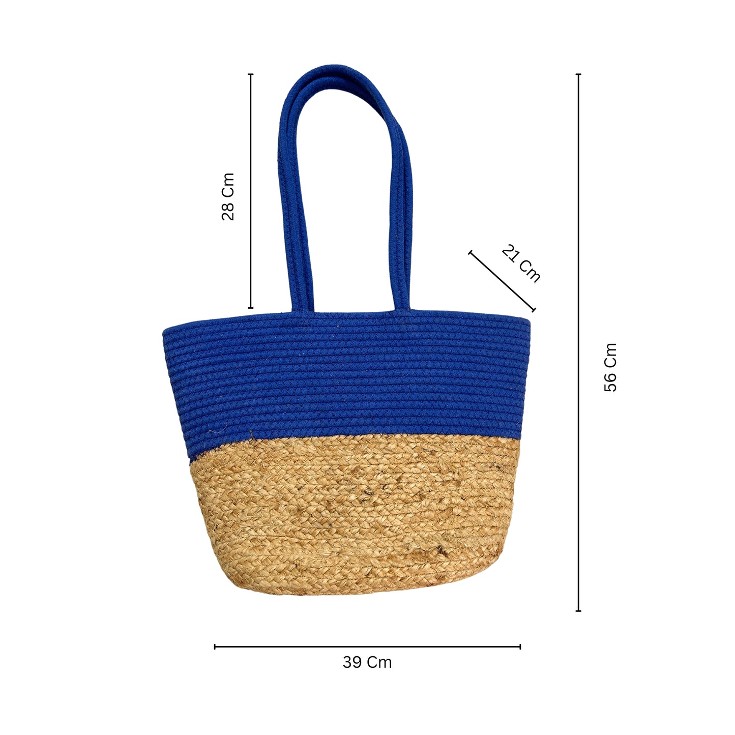 Indigo Jute and Cotton Handbag