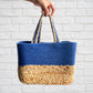 Handwoven Jute Handbag | Lunch Bag- Indigo