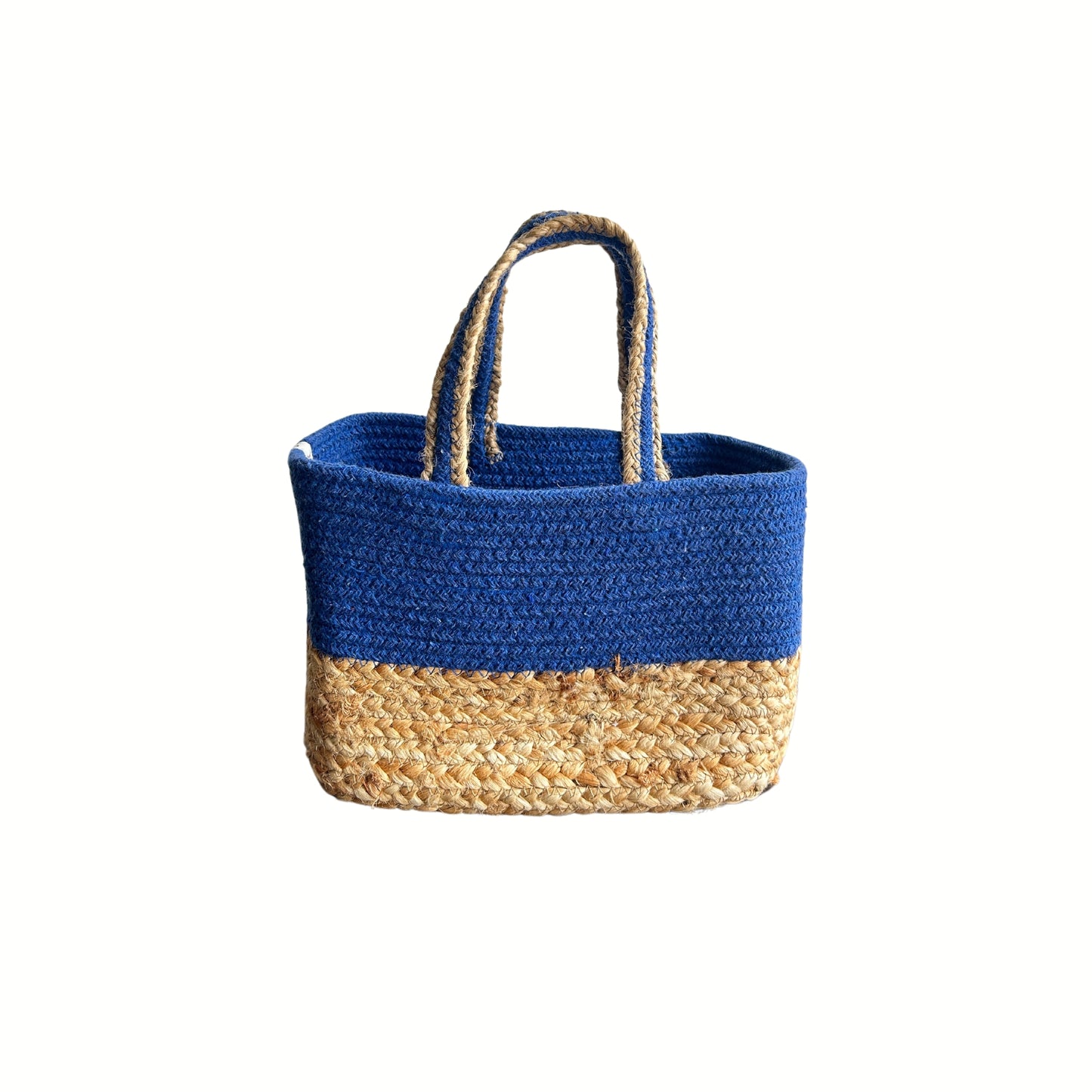 Handwoven Jute Handbag | Lunch Bag- Indigo