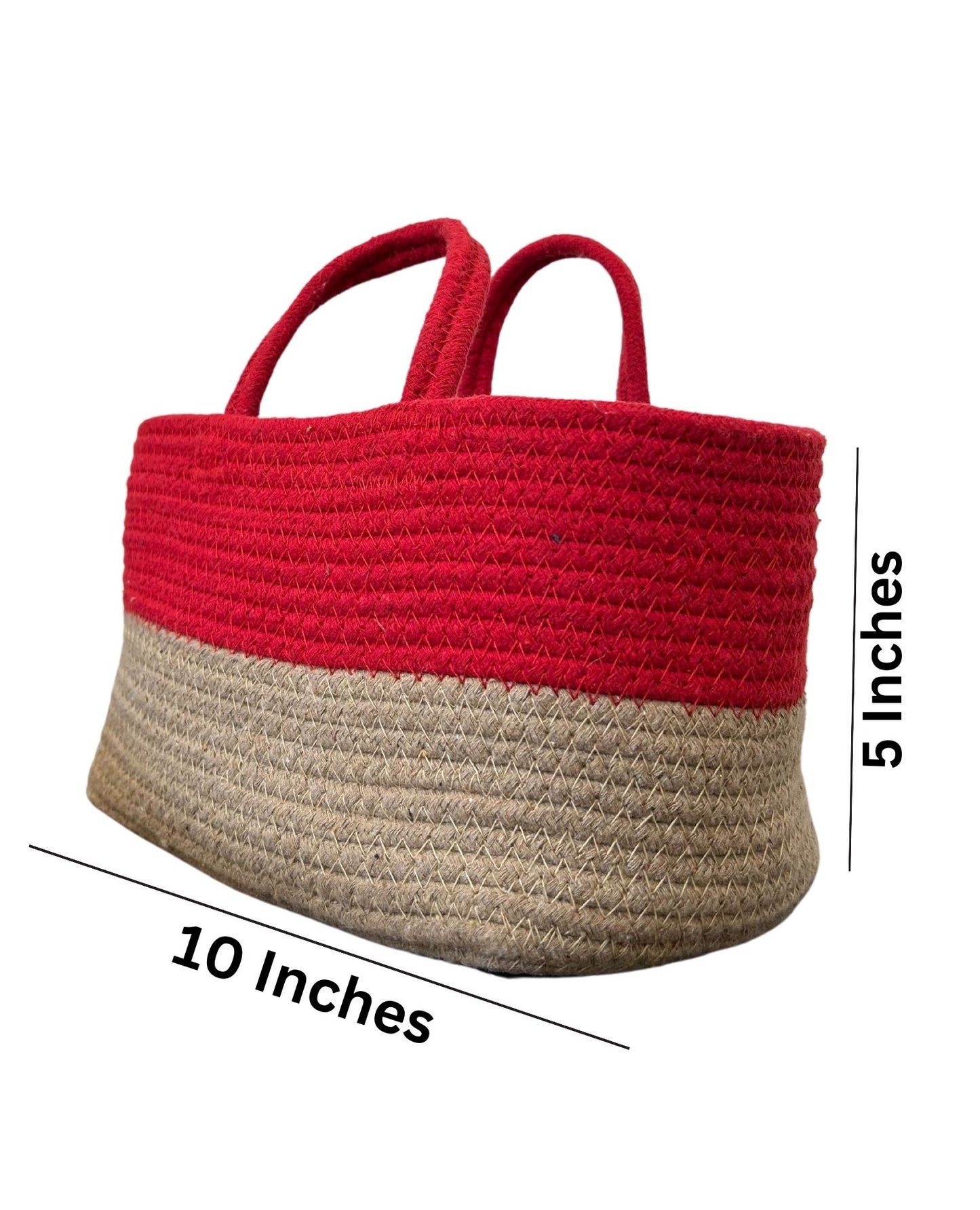 Set of 2 Duotone Baskets- Grey and Red - jasmeyhomes