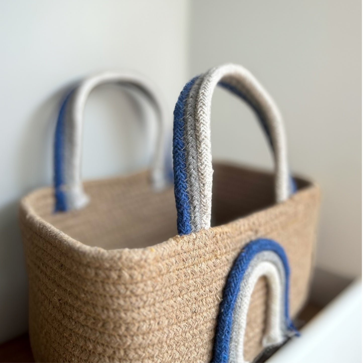 Set of 2 Cotton Rainbow Baskets