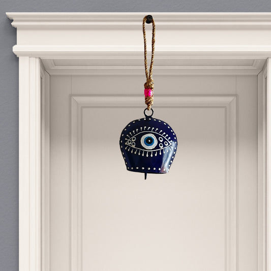 Designer Evil Eye Bell for Wall Decor - Blue (Small)