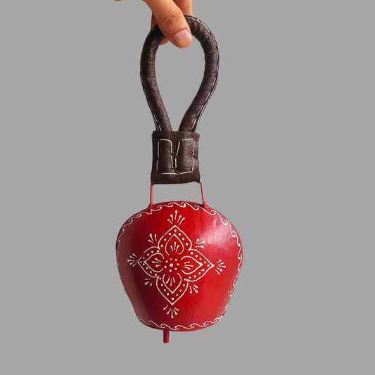 Cow Bell for Wall Decor - Red