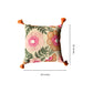 Embroidered Cotton Cushion Cover - Pink Floral