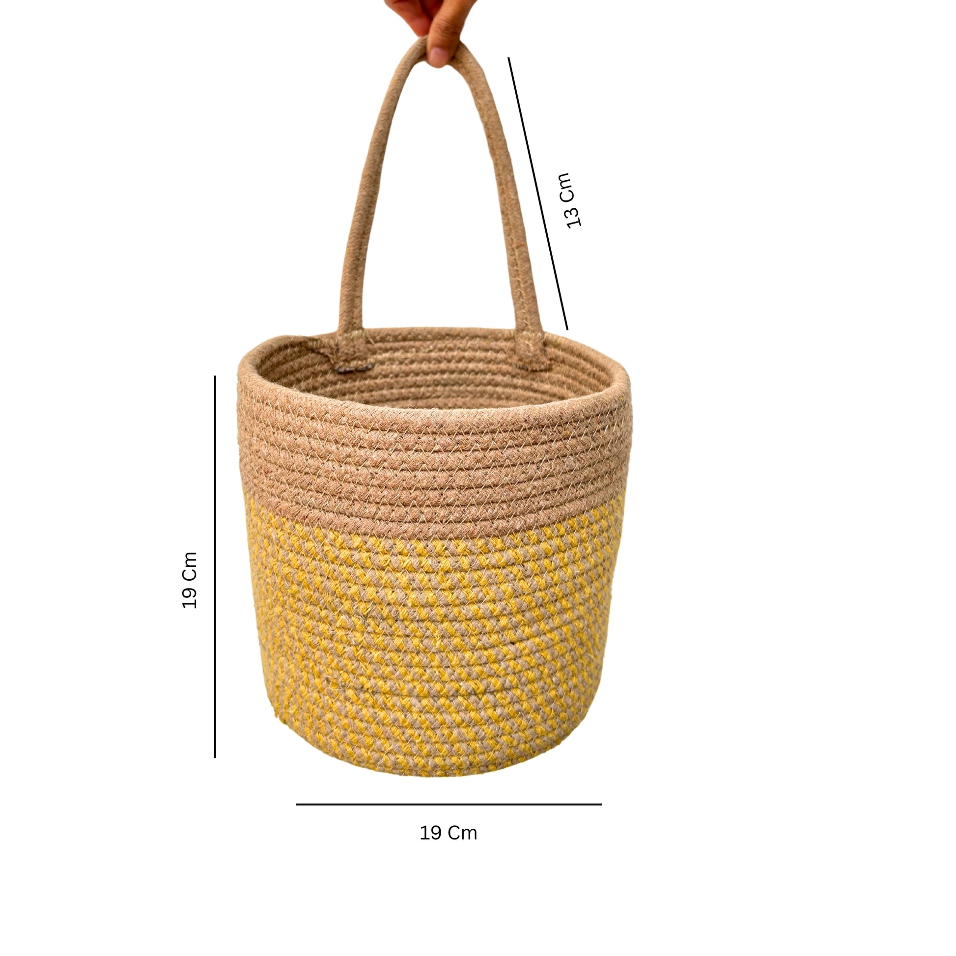 Wall Hanging Storage Basket- Set of 2 - Yellow & Olive (Combo) - jasmeyhomes