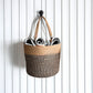 Wall Hanging Storage Basket- Set of 2 - White & Black (Combo) - jasmeyhomes