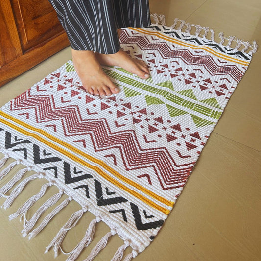Enchant Weave Cotton Dhurrie | Floormat | 33X21 Inches