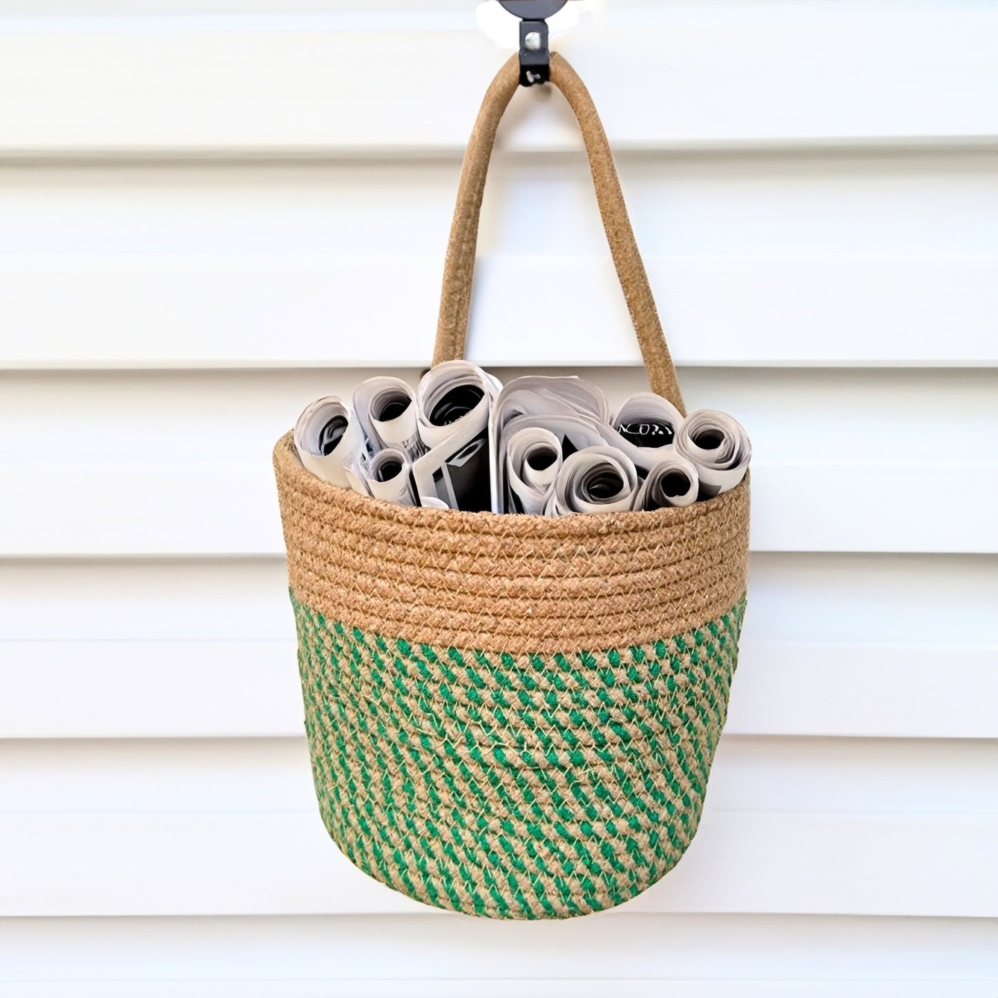 Wall Hanging Storage Basket- Set of 2 - Yellow & Olive (Combo) - jasmeyhomes