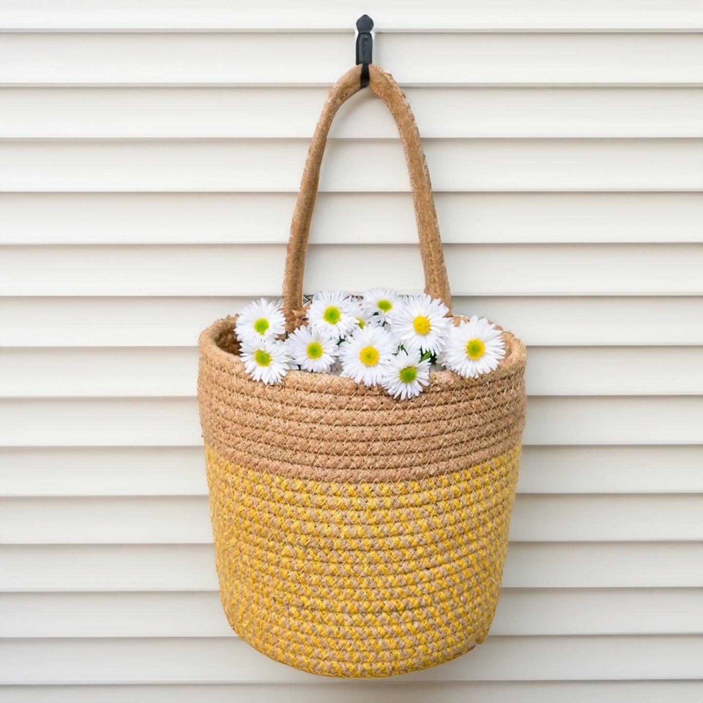 Wall Hanging Storage Basket- Set of 2 - Yellow & Olive (Combo) - jasmeyhomes