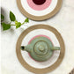 Evil Eye Cotton Placemats, Non-Slip, Heat Resistant, Dining Table Mats, Washable, Anti-Skid, 30 cm- Pink & Maroon