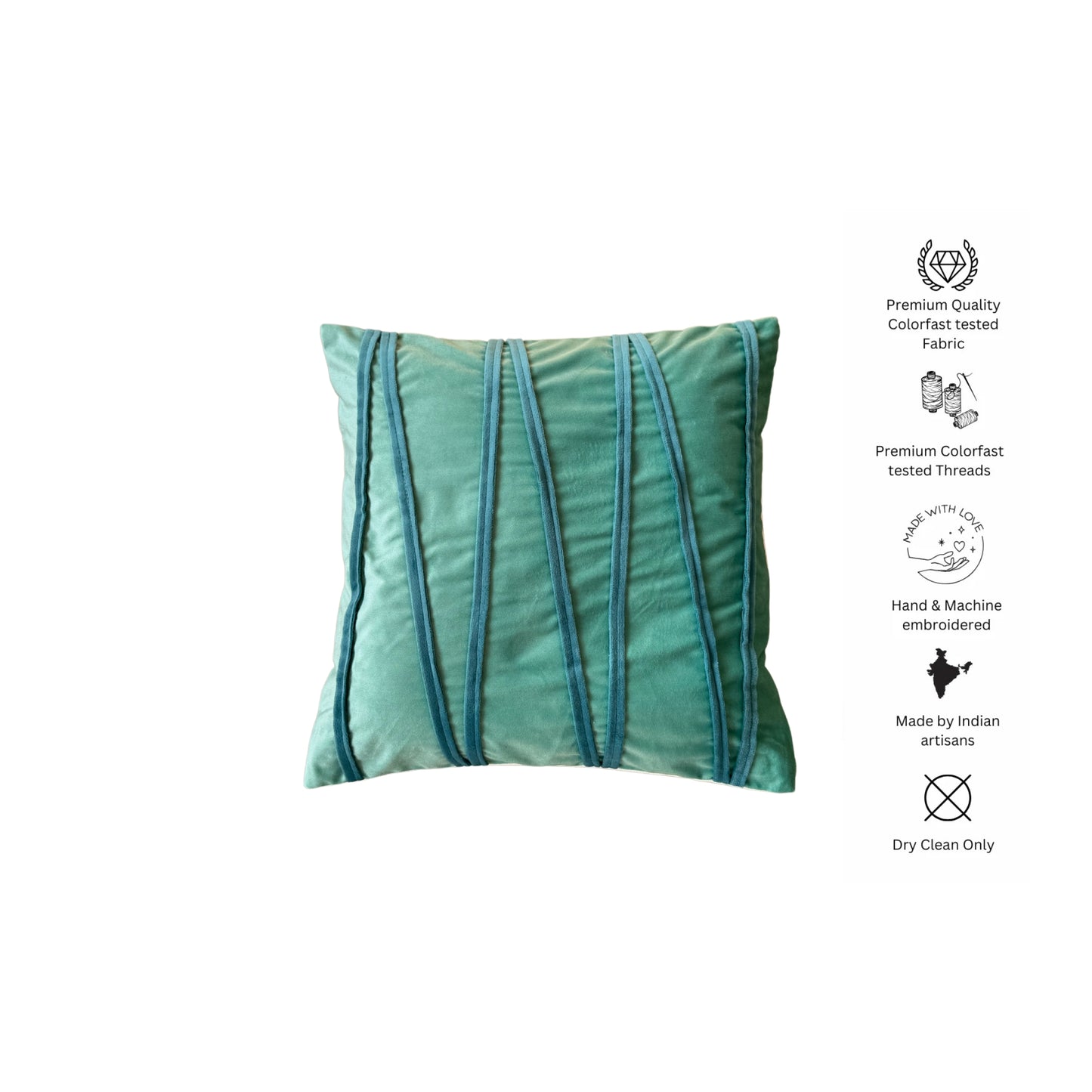 1 Velvet Cushion Cover  - Teal