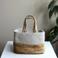Handwoven Jute Handbag | Lunch Bag- White