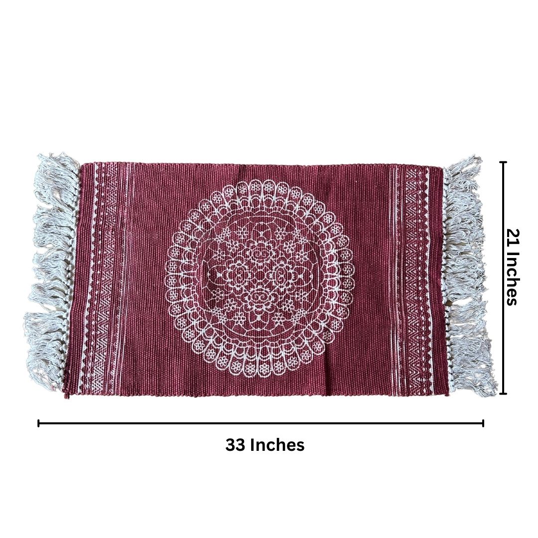 Traditional Cotton Dhurrie | Floormat | 33X21 Inches