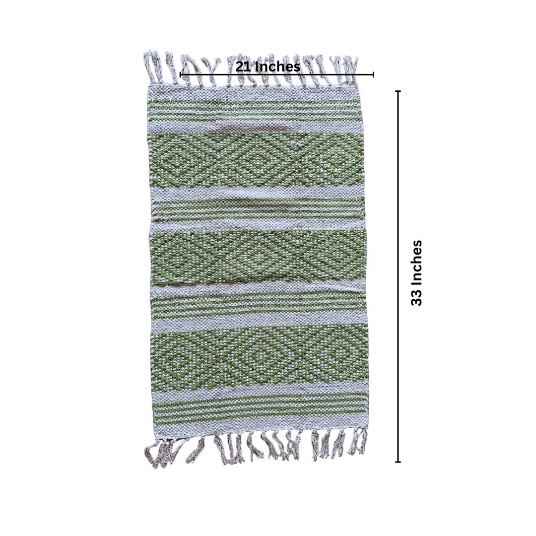 Luxe Loom Cotton Dhurrie | Floormat | 33X21 Inches