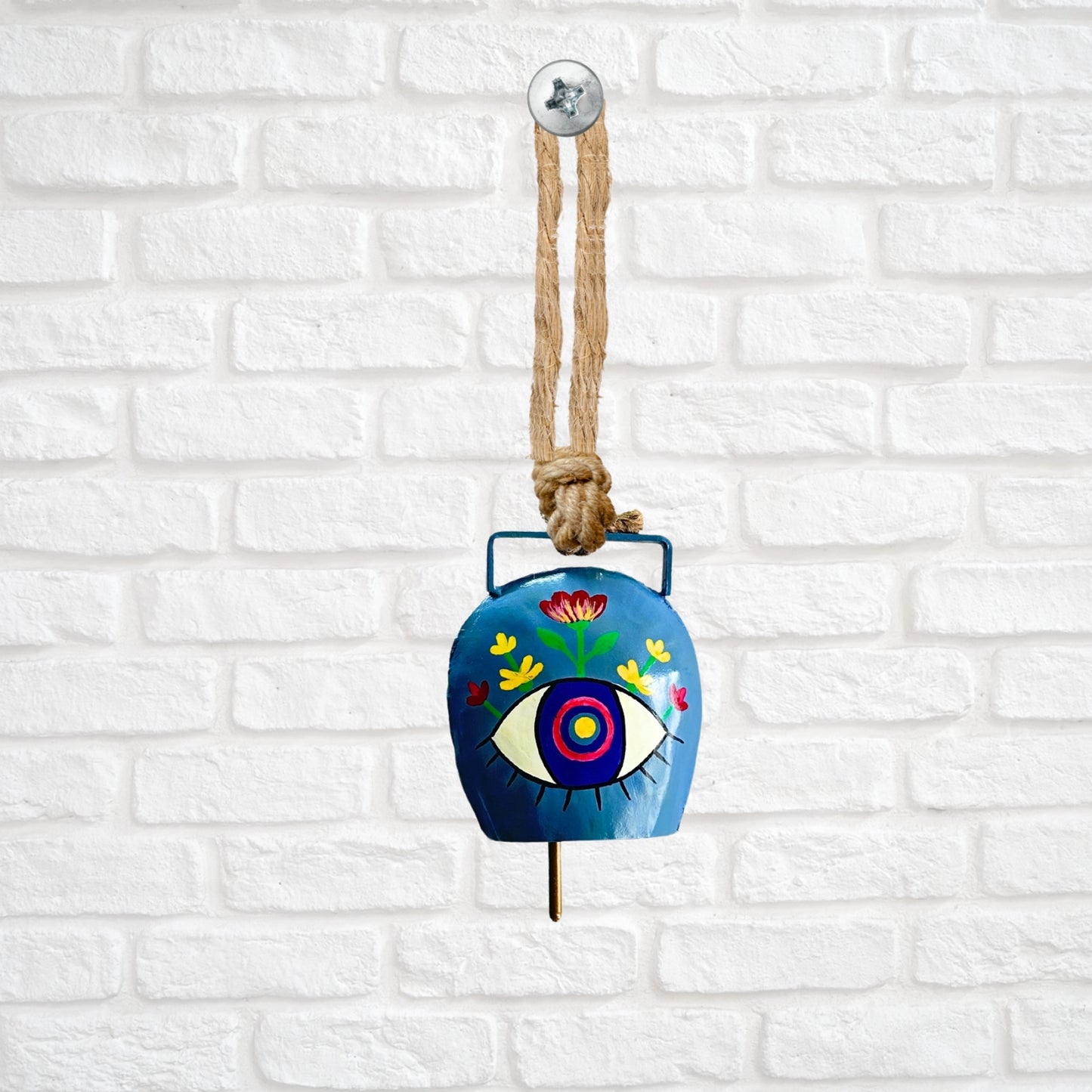 Designer Neeli Evil Eye Bell for Wall Decor - Sky Blue