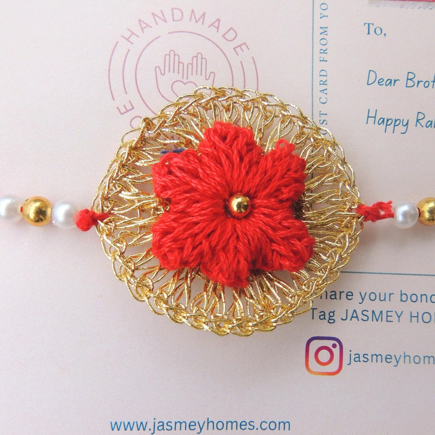 Set of 4 CHAKRA Rakhi for Brother with Post Card - jasmeyhomes