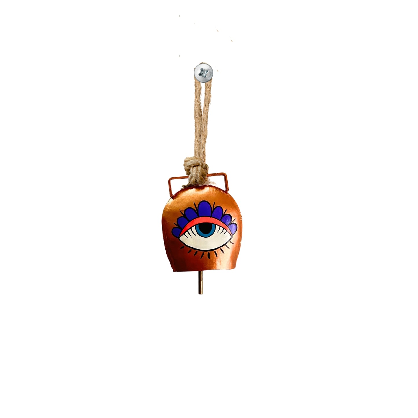 Designer Kesariya Evil Eye Bell for Wall Decor - Orange